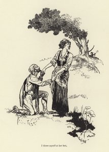 彼女の足元に身を投げた 作： René Bull